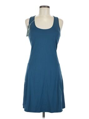 NWT HALARA MediumTeal Blue Round Neck Tank Dress